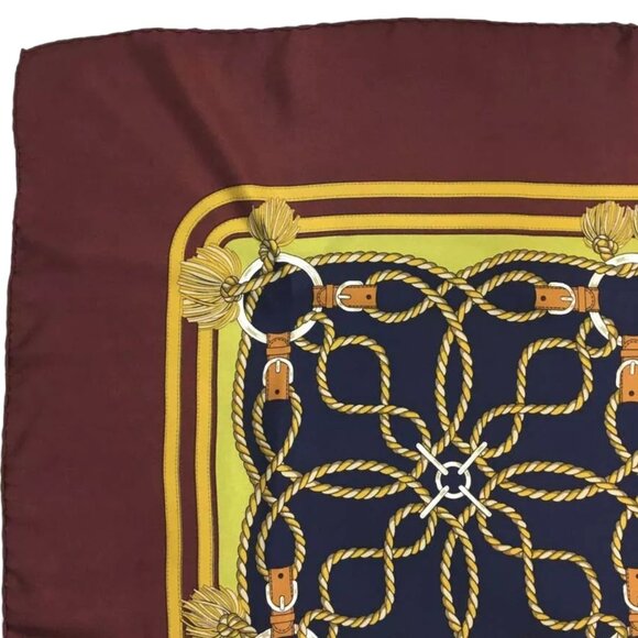 740189AB Hermes Scarf Rope Carre Multicolor Silk - Picture 5 of 9